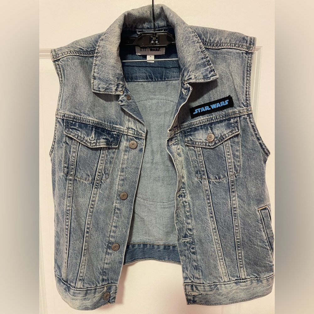 GAPkids Star Wars Light Blue Denim Vest